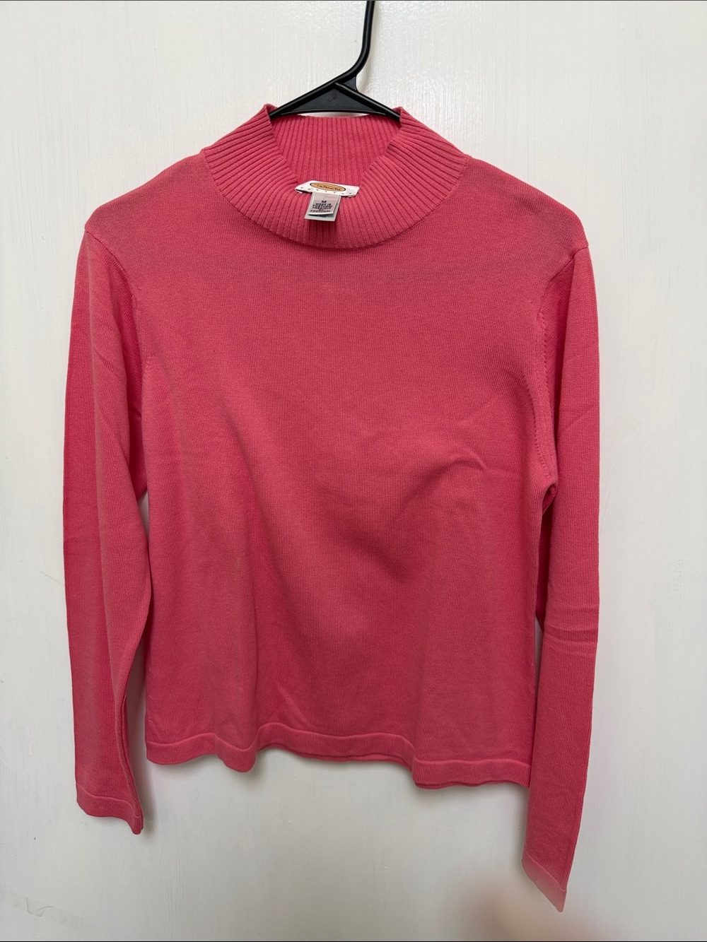 Talbots Women’s Pink Mock Neck Long-Sleeve Top
